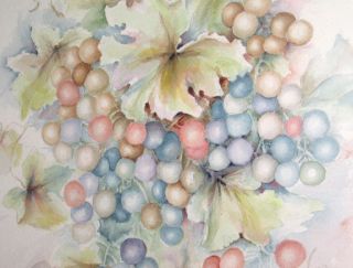 Grapes Southern Watercolor Painting Georgia Bea Davis