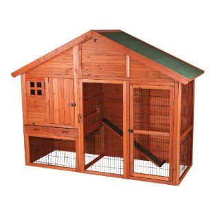 Rabbit Hutch with Gabled Roof: Pet Supplies