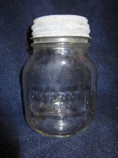 Vintage Hormel Food Jar Zink Cap Lid Porcelain Insert Canning Jars