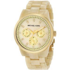 Michael Kors MK5039 Ladies Champagne Dial Horn Bracelet Watch