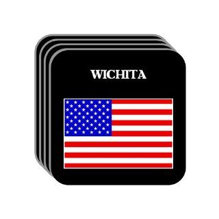 US Flag   Wichita, Kansas (KS) Set of 4 Mini Mousepad