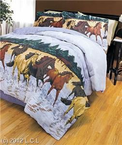 Piece Wildlife Horse Design Bedding Comforter Set