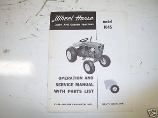 Original Wheel Horse 1045 Operation Parts Manual