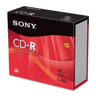 Sony Electronics Cd R, 700Mb/80Min, 48X, Branded, Slim