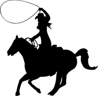  Cowgirl Lasso Roping Horse Rider Rodeo Decal