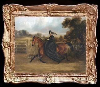 1800s Lady N Horse Miniature Dollhouse Picture