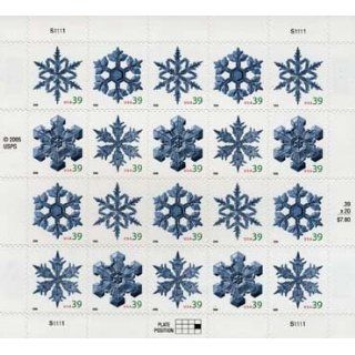 Snowflakes 20 x 39 cent us Postage Stamps #4101 04 NEW