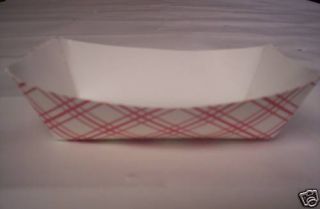 Paper Food Trays Red Plaid 8 oz Once New Baskets 250