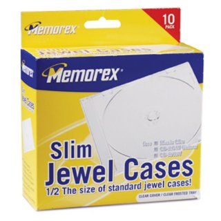 MEMOREX 32021916 CD SLIM JEWEL CASES (CLEAR, 10 PK