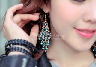 New Hot Korean Stone Earring Blue Glass Handmade Earrings Made in