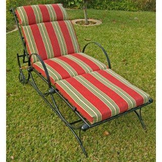 Outdoor Patio Chaise Lounge Cushion Color: Red Haiku