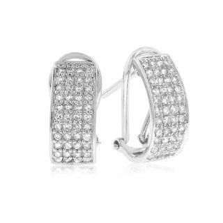 50 Carat tw Diamond Rectangular Earrings in 10K White Gold Jewelry