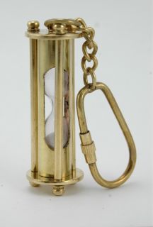 Brass Sand Timer Hourglass Nautical Maritime Keychain
