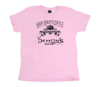  Ladies Biker High Manintenance T Shirt XL Pink Skull Bones