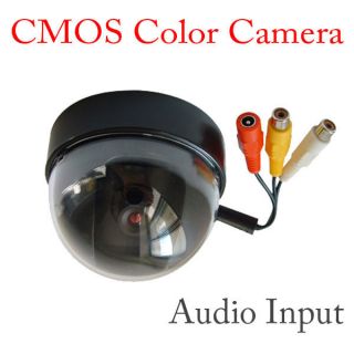  Color CMOS Security Dome Home Camera Wired System Audio Video