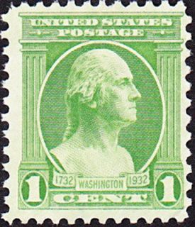  Cent Green George Washington Houdon Bust Bicentennial Issue 705