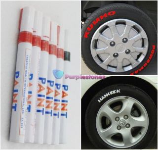 Lot 6 Car Motorcycle Tyre Tire Tread Marker Paint Pen 5 Red 1 Black