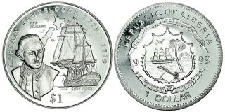  Dollar 1999 UNC Captain James Cook His SHIP Endeavour