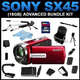 Sony DCR SX45 Handycam Camcorder (Red) (16GB Advanced