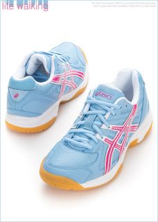 BN Asics Gel Doha Womens Volleyball Badminton Shoes in Light Blue G53