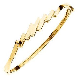 Bracelet 14K White Gold Hinged Bangle Bracelet: Jewelry: 