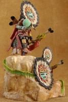 Hopi Milton Howard Hand Carved Two Sunface Kachina Katsina 8 5 Dolls