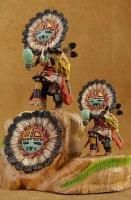 Hopi Milton Howard Hand Carved Two Sunface Kachina Katsina 8 5 Dolls