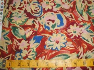 yds Dark Red Background Floral Fabric 54 55 Wide