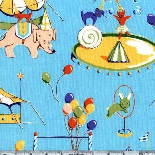 45 Wide Circus Tents Aqua Fabric By The Yard Arts
