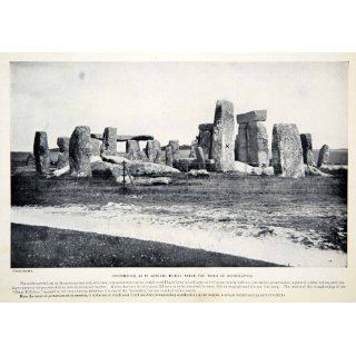 1924 Print Stonehenge Great Trilithon Horseshoe Knob Tenon
