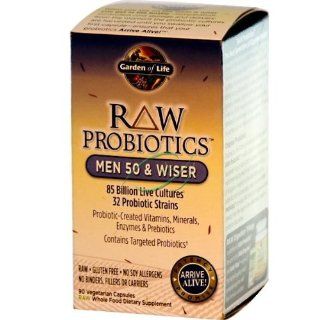 RAW Probiotics Men 50 & Wiser, 90 Veggie Caps, From Garden