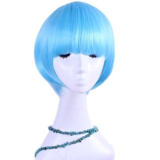 L email 20cm Short Blue Smooth Bang Anime Cosplay Hair Wig