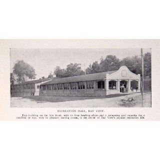 1911 Print Recreation Hall Bay View Lake Front Bowling