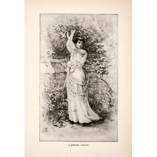 1901 Print Martin Burns French Creole Portrait Woman Dress
