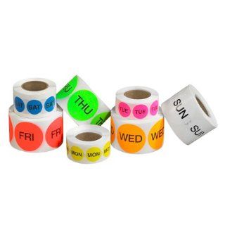 2 Fluorescent Orange   WED Days of the Week Labels, 500