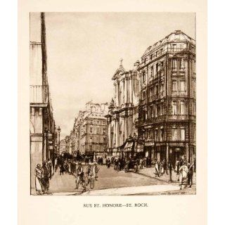 1926 Photolithograph H. Rushbury Art Rue St. Honore St