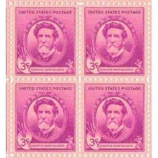 Augustus Saint Gaudus Set of 4 x 3 Cent US Postage Stamps