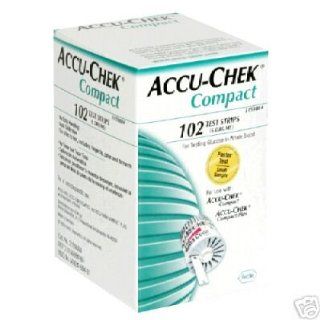 ACCU CHEK COMPACT TEST STRIPS   102 TOTAL STRIPS   NEW