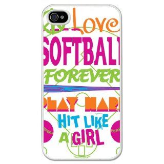 Softball iPhone Case Hit Like a Girl White Background