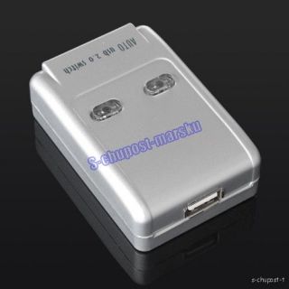 Auto 2 Port USB Sharing Switch Hub Box Printer Scanner