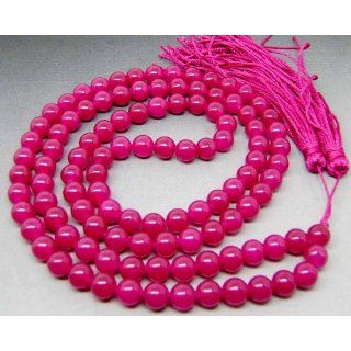 108 Red Stone Beads Tibet Buddhist Prayer Mala Necklace