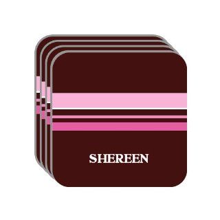 Personal Name Gift   SHEREEN Set of 4 Mini Mousepad Coasters (pink