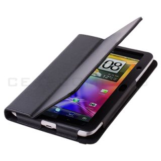 HTC Flyer Tablet EVO View 4G Black Leather Case Stand