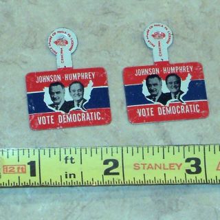 Set of Two Lyndon B Johnson Hubert Humphrey Political Buttons