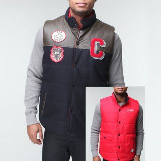 Crooks Castles The Huddle Up Reversible Vest in True Red Sz M Small
