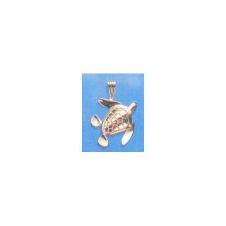 Peter Costello 14K Gold 35MM Sea Turtle 3 D Nautical