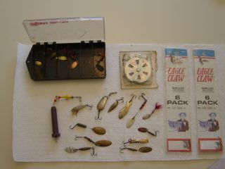 Collection of Old Used Hooks and Lures for Fishing