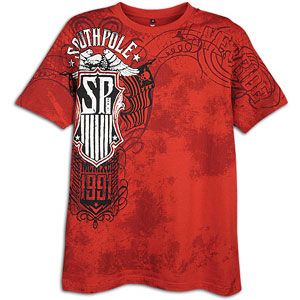 Southpole Foil and Screen Print S/S T Shirt   Mens   Tomato Juice