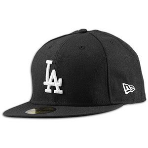 New Era MLB 59Fifty Black & White Basic Cap   Mens   Dodgers   Black