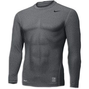 Nike Pro Combat L/S Basic Tight Crew   Mens   Football   Clothing